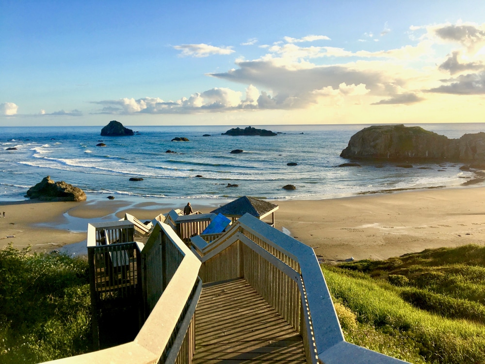 Stairs leading to the beach, one of the best things to do in Bandon, Oregon