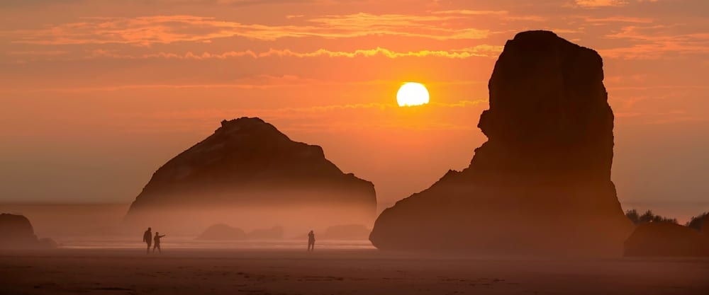 Sunset at Face Rock, one of the best things to do in Bandon, Oregon