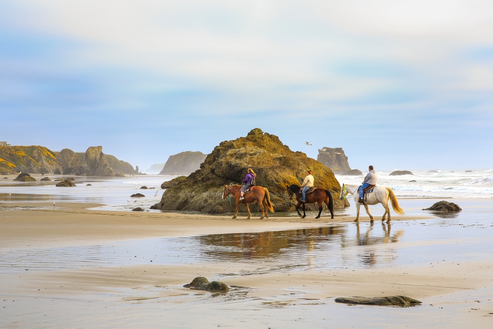 horseback riding on Bandon Beach - one of the top things to do on the Oregon coast