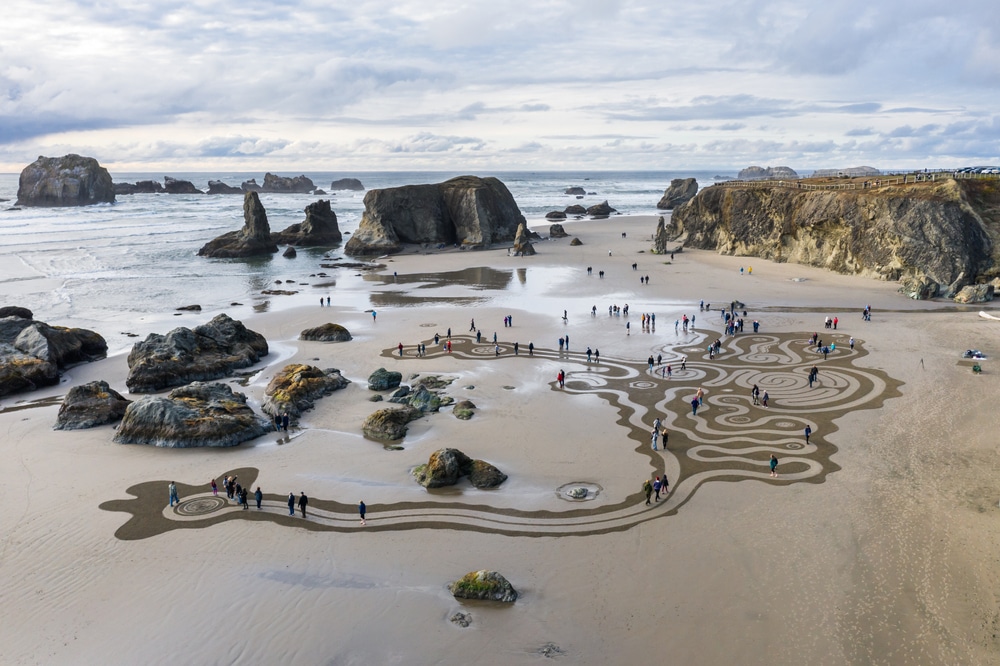 Circles in the Sand - one of the best times to visit the Oregon Coast Near Bandon