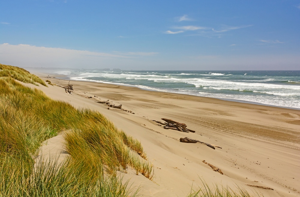 The beach at Bullards Beach State Park near Bandon, Oregon