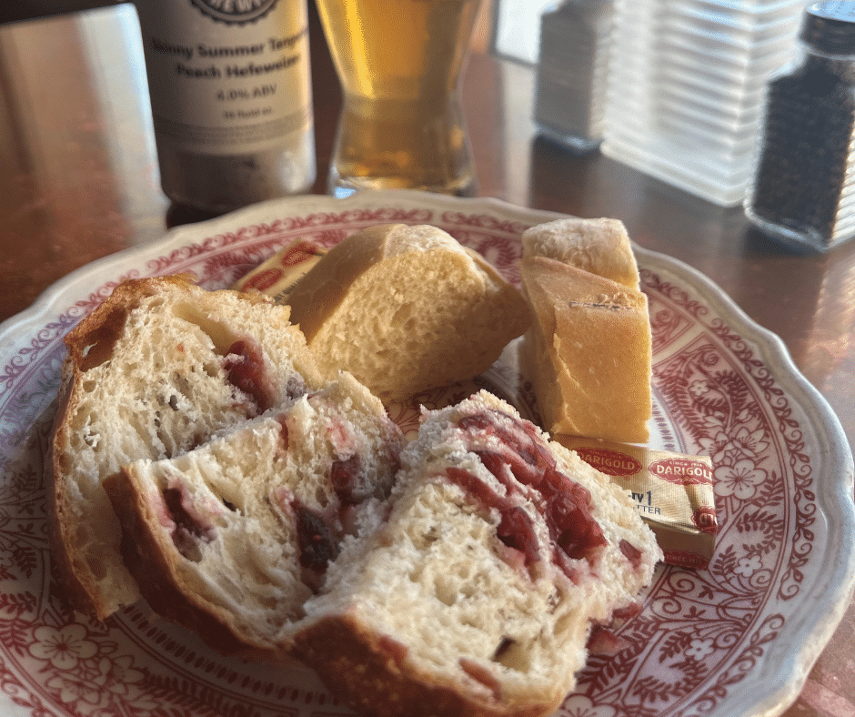 Homemade bread at one of the top Bandon restaurants