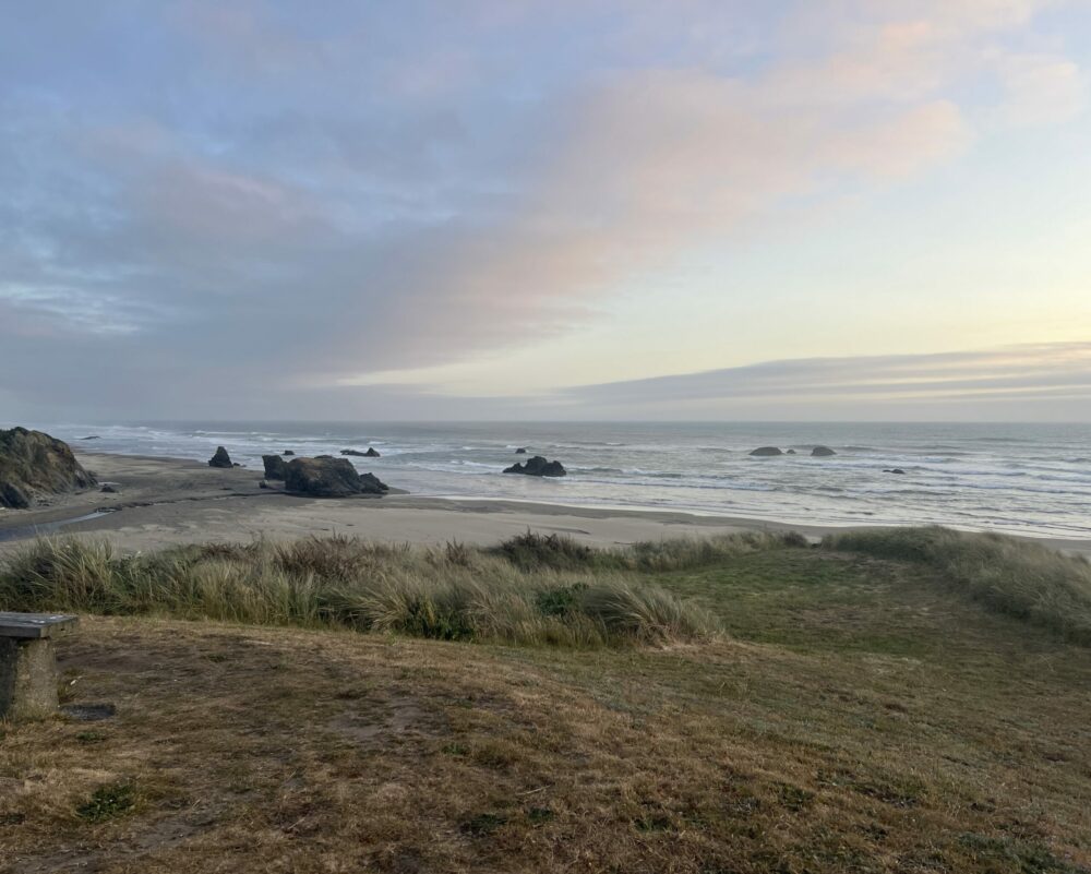 Walk to the beach from our Hotel in Bandon on our private path.